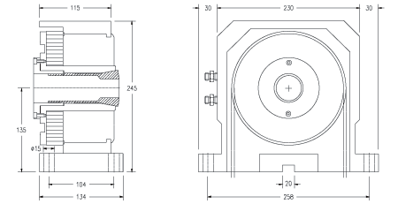 主軸夾頭座產品尺寸