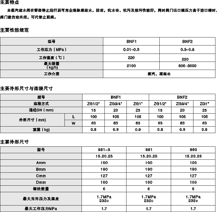 静力式蒸汽疏水阀