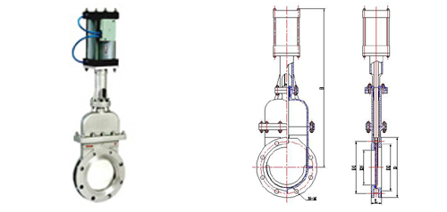 暗板气动刀型闸阀