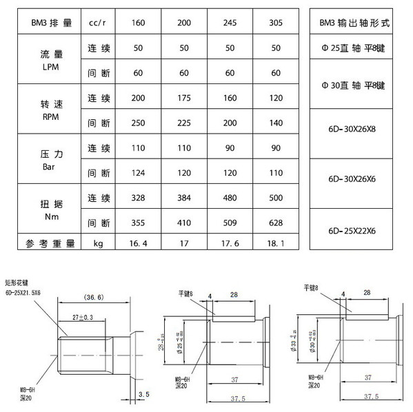 BM3制动马达（刹车马达）技术参数